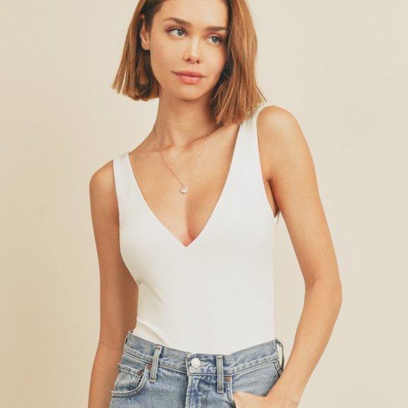 Tops - NWT V-neck And Back Bodysuit